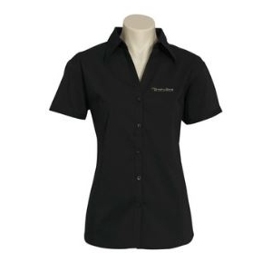 Womens Short Sleeve Metro Shirt with Embroidery