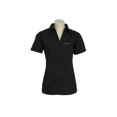 Womens Short Sleeve Metro Shirt with Embroidery